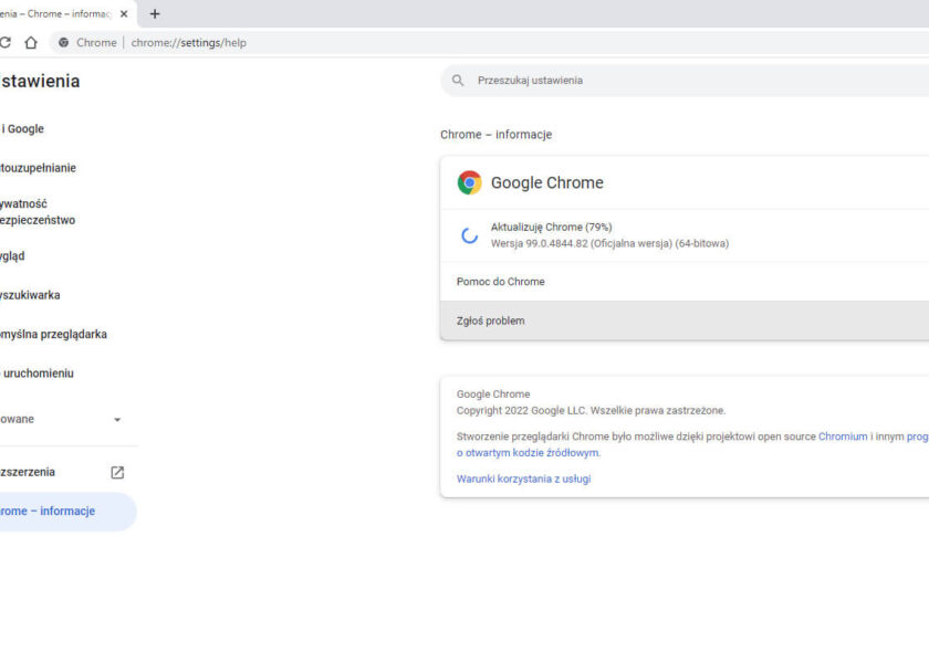 Szybko zaktualizuj przeglądarkę Google Chrome
